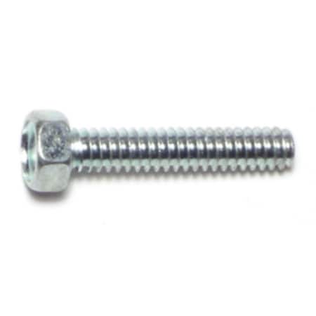 #10-24 X 1 In Slotted Hex Machine Screw, Zinc Plated Steel, 20 PK